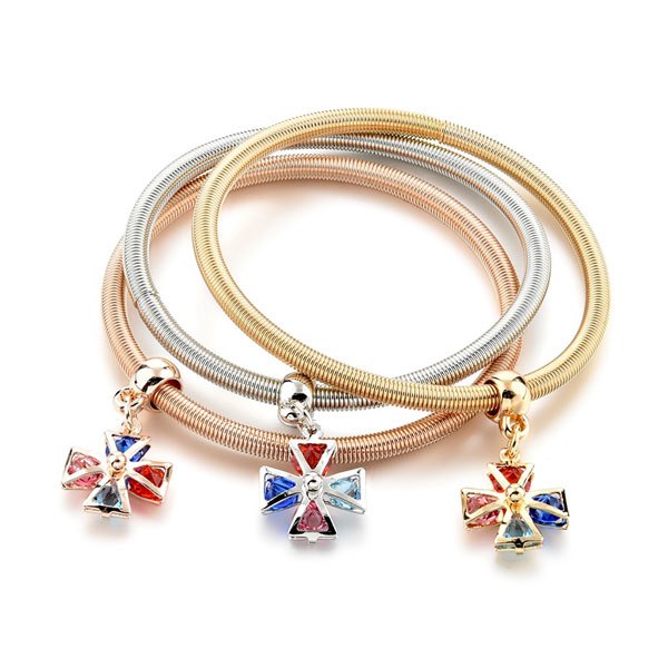 Red White & Blue Crystal Bangles