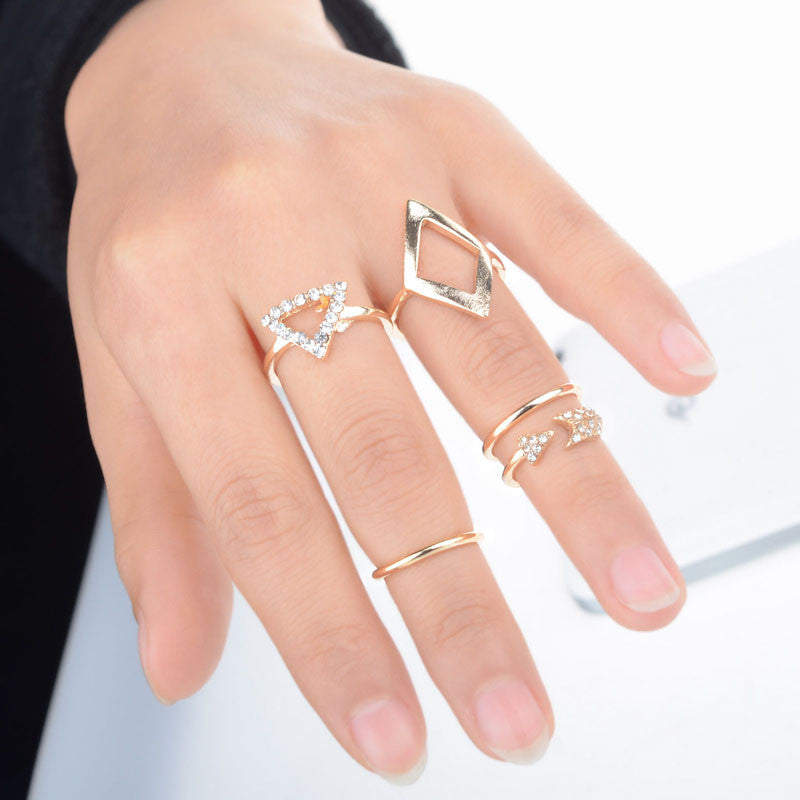 Arrow and Angle Ring Set