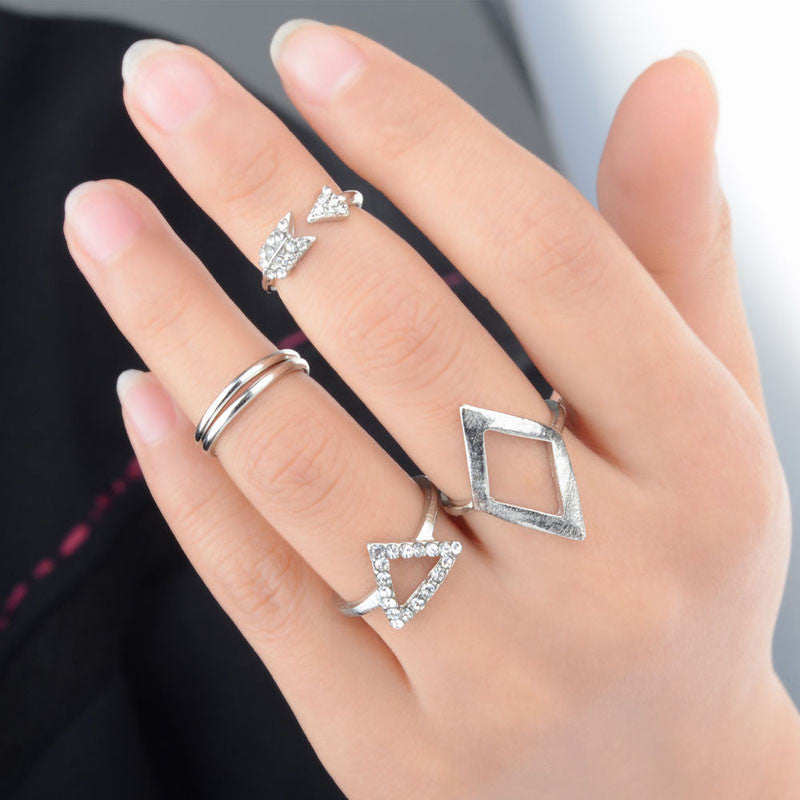 Arrow and Angle Ring Set