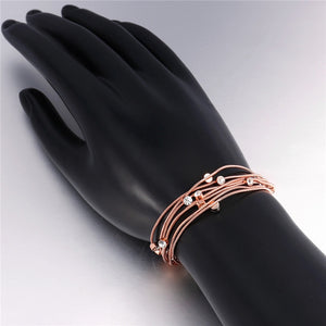 Crystal Multi-Chain Rose Gold Bracelet