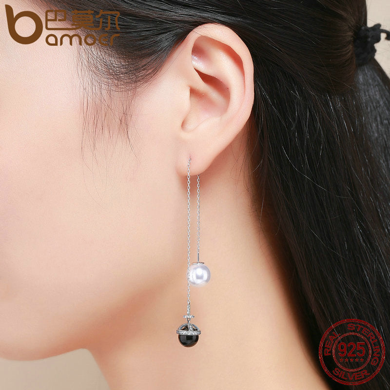 BAMOER Ebony Lantern Drop Earrings