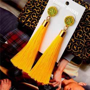 Crystal Tassel Boho Earrings