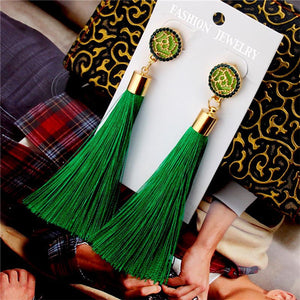 Crystal Tassel Boho Earrings
