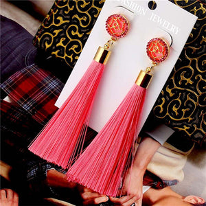 Crystal Tassel Boho Earrings