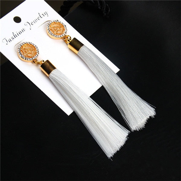 Crystal Tassel Boho Earrings