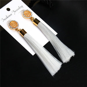 Crystal Tassel Boho Earrings