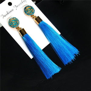Crystal Tassel Boho Earrings