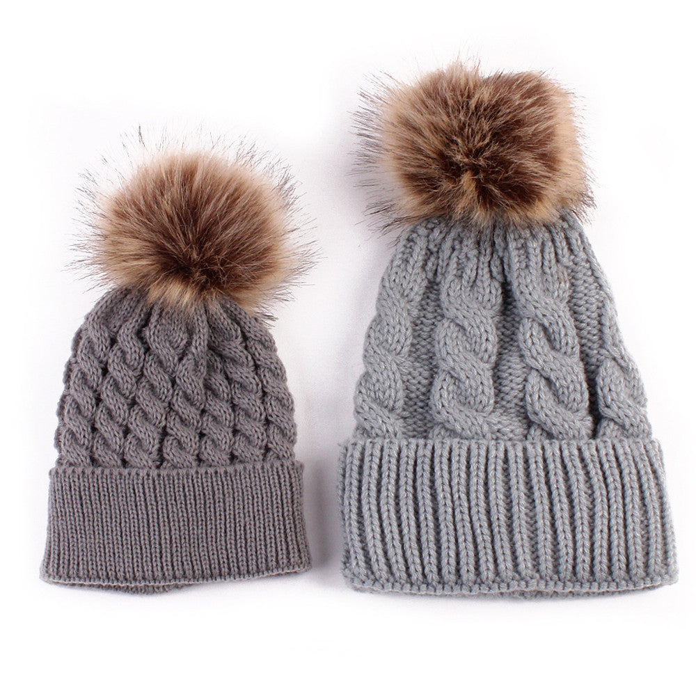 Mom And Baby Pom Beanies