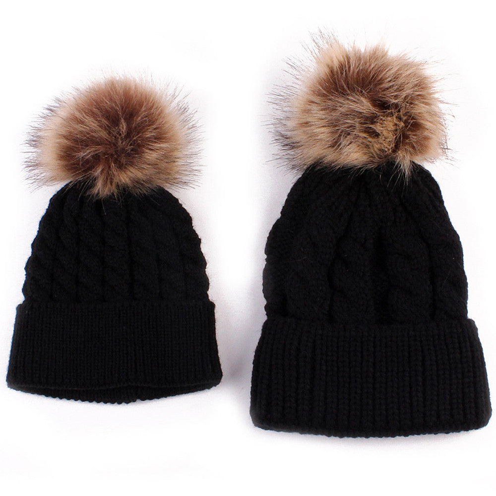 Mom And Baby Pom Beanies