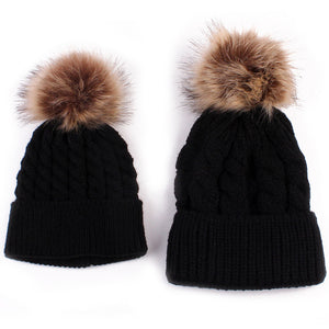 Mom And Baby Pom Beanies