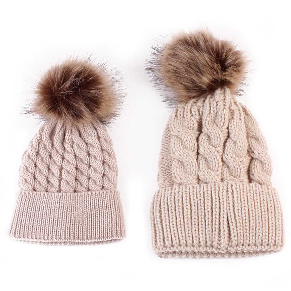Mom And Baby Pom Beanies