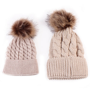 Mom And Baby Pom Beanies