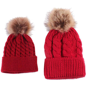 Mom And Baby Pom Beanies