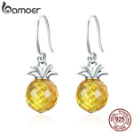 Sterling Silver Hanging Pineapple Crystal Earrings