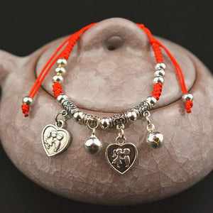 Red Rope Charm Bracelet