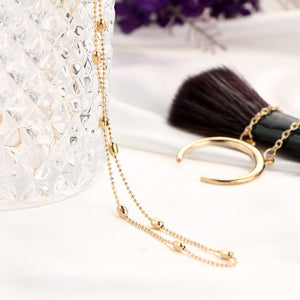 Delicate Moon Layered Necklace