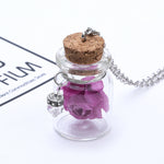Glow in the Dark Rose In A Bottle Pendant