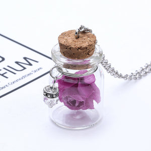 Glow in the Dark Rose In A Bottle Pendant