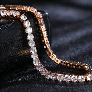 Full Tennis Adjustable Rose Gold Bracelet