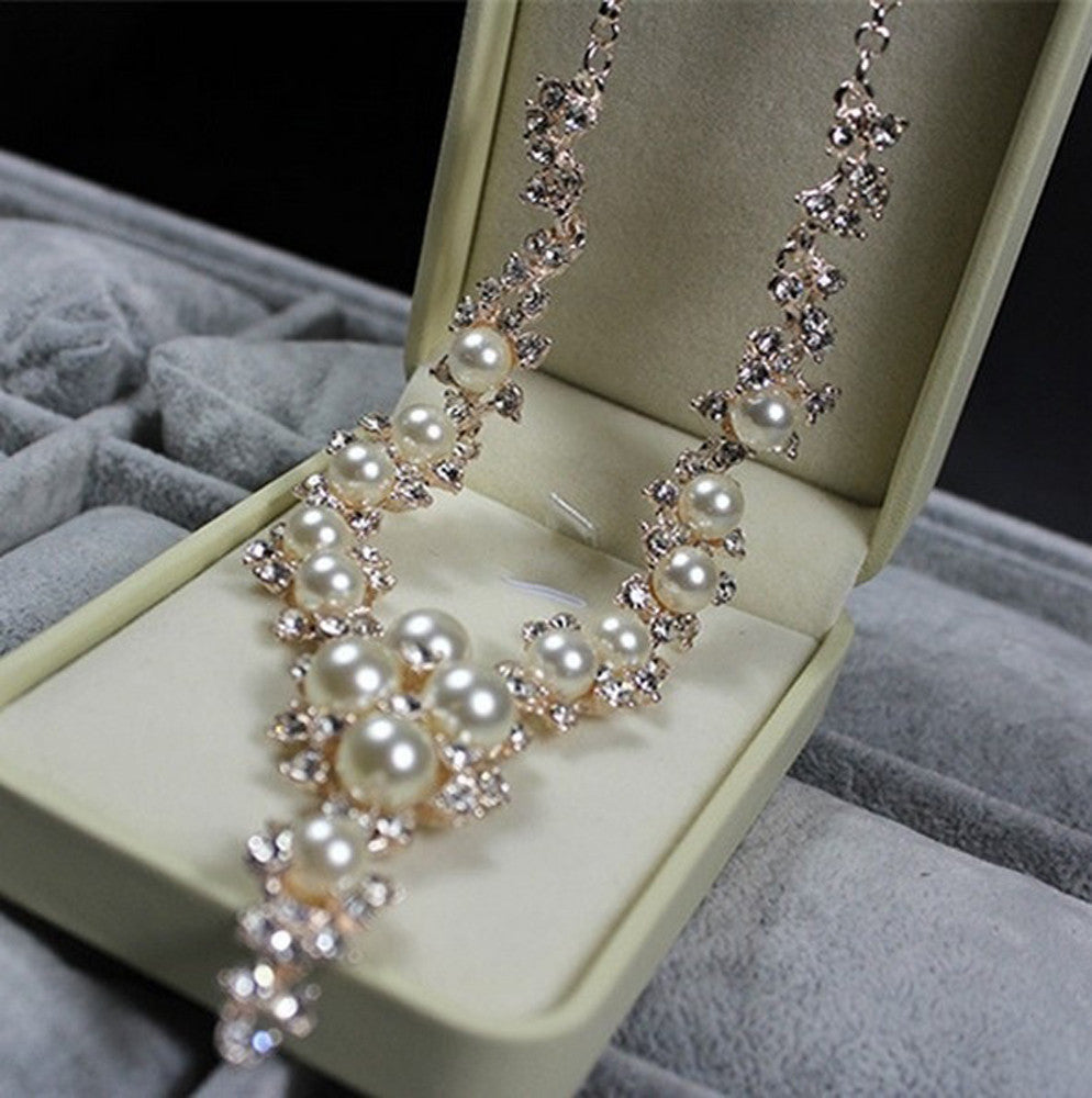 The Lovely Pearl and Rhinestone Necklace