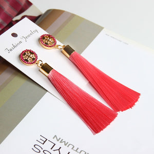 Crystal Tassel Boho Earrings