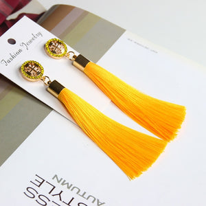Crystal Tassel Boho Earrings