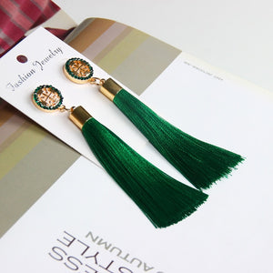 Crystal Tassel Boho Earrings