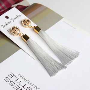 Crystal Tassel Boho Earrings