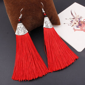 Crystal Tassel Boho Earrings