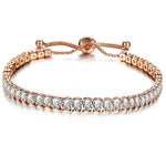 Full Tennis Adjustable Rose Gold Bracelet