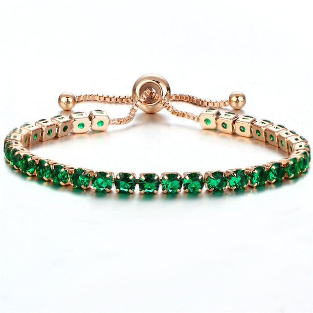 Full Tennis Adjustable Rose Gold Bracelet