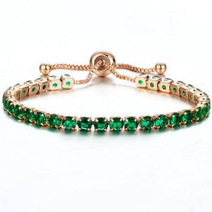 Full Tennis Adjustable Rose Gold Bracelet