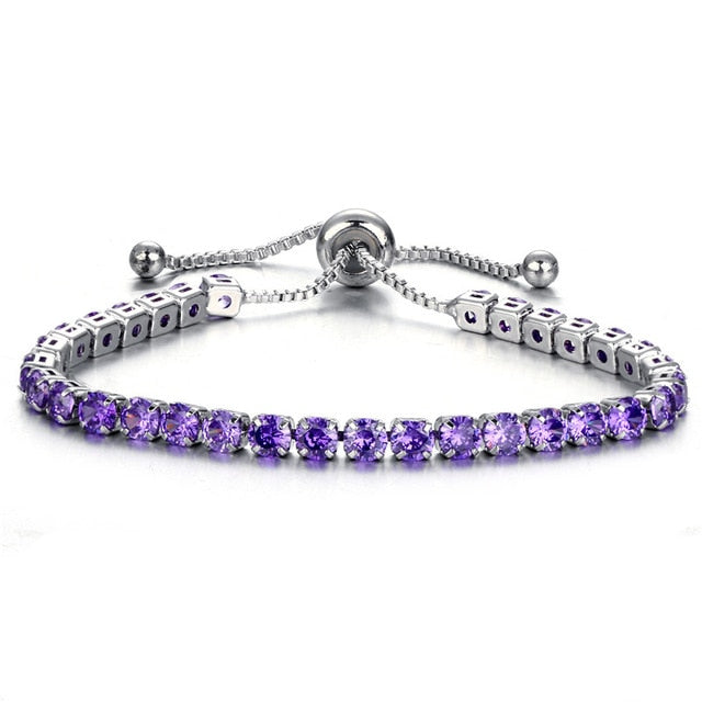 Full Tennis Adjustable Rose Gold Bracelet