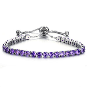 Full Tennis Adjustable Rose Gold Bracelet