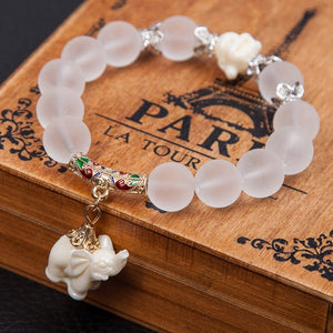 Elephant and Buddha Charm Bracelet