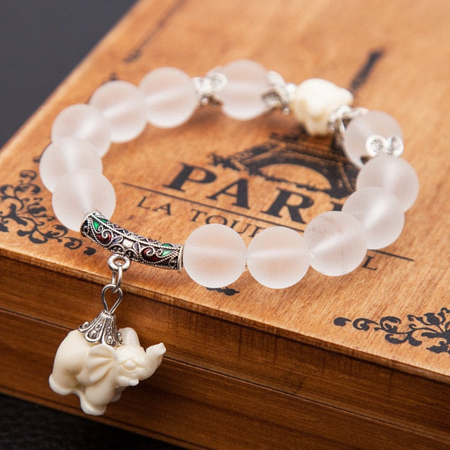 Elephant and Buddha Charm Bracelet