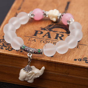 Elephant and Buddha Charm Bracelet