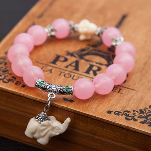 Elephant and Buddha Charm Bracelet