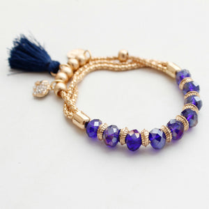 Beaded Tassel Elephant Charm Bracelet