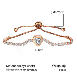 A Sparkling Heart Rose Gold Bracelet