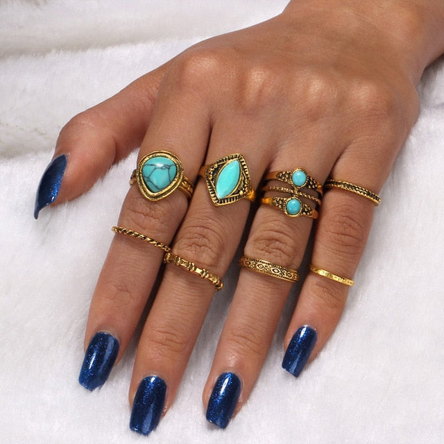 Flowers And Elephants Ring Sets
