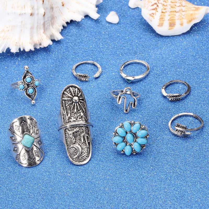 Flowers And Elephants Ring Sets