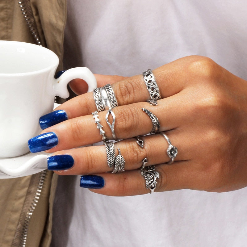 Flowers And Elephants Ring Sets