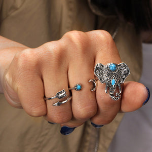 Flowers And Elephants Ring Sets