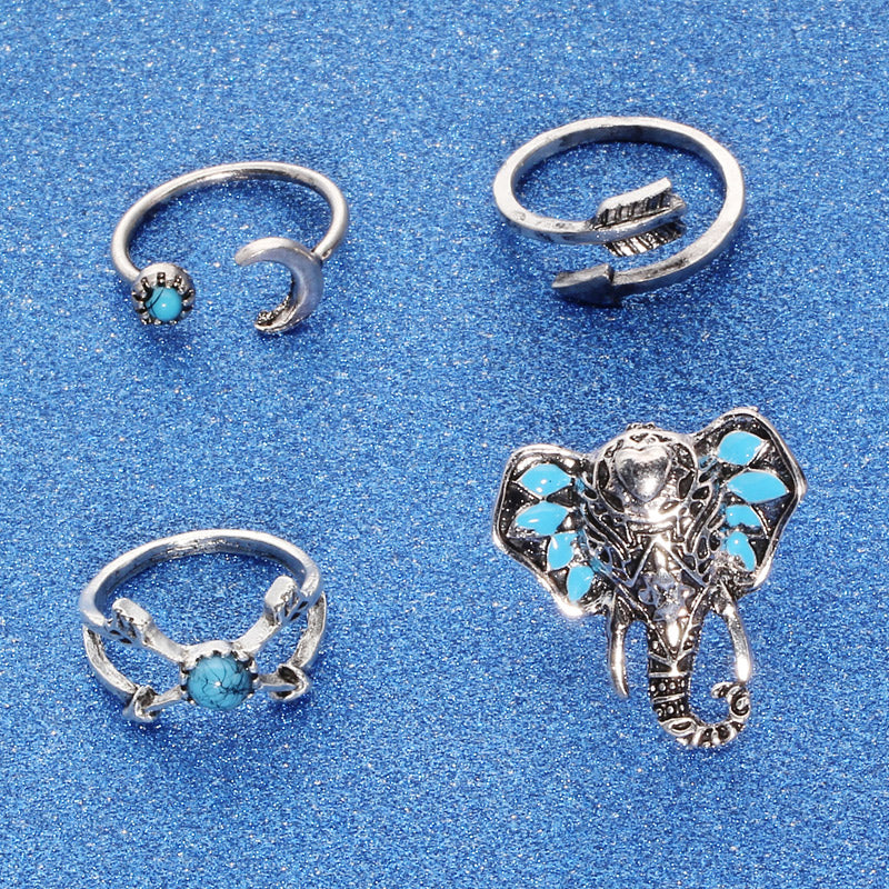 Flowers And Elephants Ring Sets