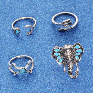 Flowers And Elephants Ring Sets
