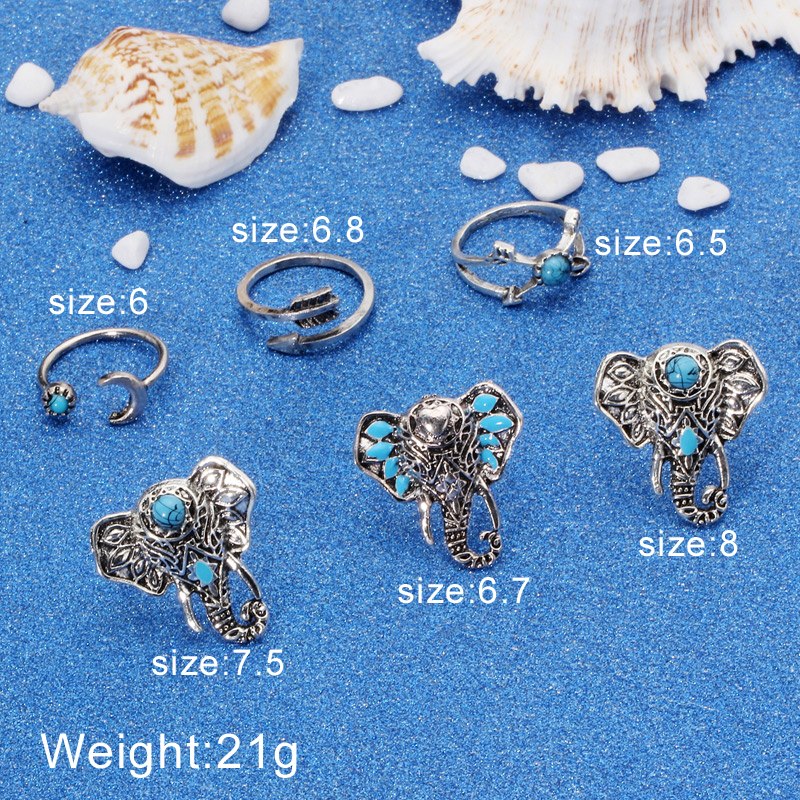 Flowers And Elephants Ring Sets