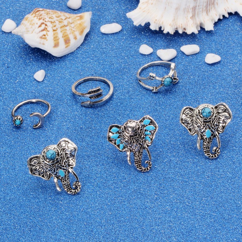 Flowers And Elephants Ring Sets