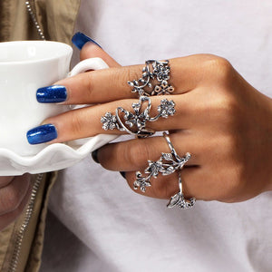 Flowers And Elephants Ring Sets