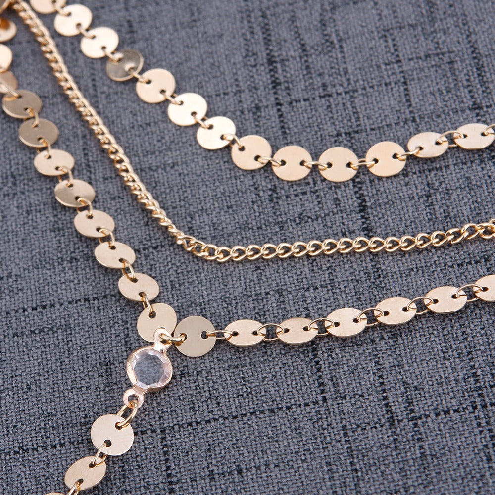Three Layer Disc Necklace